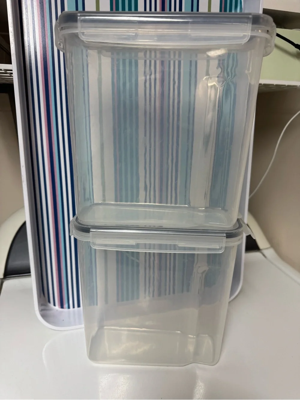 Clear Plastic Airtight Storage Containers (Set of 2)